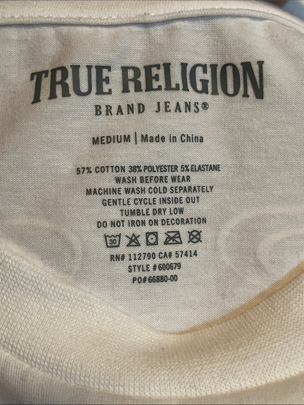 True Religion Horseshoe Winged White/Pink Short-Sleeve Crewneck Tee - Picture 9 of 11